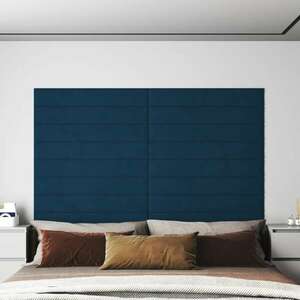 vidaXL Panele ścienne, 12 szt., niebieskie, 90x15 cm, aksamit, 1, 62 m² obraz