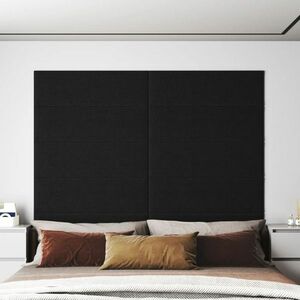 vidaXL Panele ścienne, 12 szt., czarne, 90x30 cm, tkanina, 3, 24 m² obraz