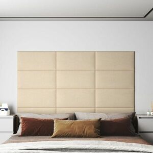 vidaXL Panele ścienne, 12 szt., kremowe, 60x30 cm, tkanina, 2, 16 m² obraz