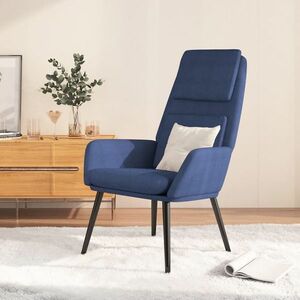 vidaXL Fotel, niebieski, tkanina obraz