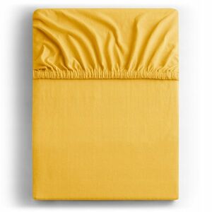 Prześcieradło jersey z bawełny czesanej 160x200 Żółte Restilo obraz