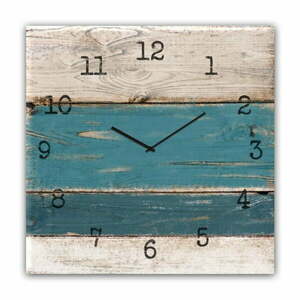 Zegar ścienny Styler Glassclock Blue Wood, 30x30 cm obraz