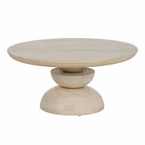 Kremowy okrągły stolik z litego drewna mango ø 90 cm Batel – Ixia obraz