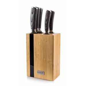 G21 zestaw noży Gourmet Rustic, 5 szt + blok bambusowy obraz