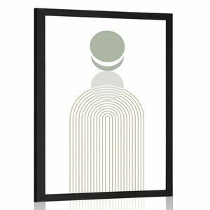 Plakat nowoczesna tęcza z kręgami Mid-Century obraz