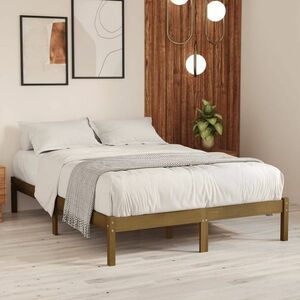 vidaXL Rama łóżka, miodowy brąz, 160 x 200 cm, lite drewno obraz