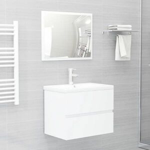 vidaXL 2-cz. zestaw mebli łazienkowych, biały, materiał drewnopochodny obraz