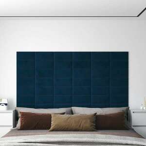 vidaXL Panele ścienne, 12 szt., niebieskie, 30x15 cm, aksamitne obraz