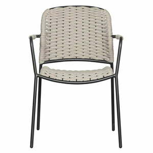 Czarno-beżowe metalowe krzesła ogrodowe zestaw 2 szt. Taku – Exotan obraz
