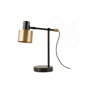 Lampa stołowa w czarno-złotym kolorze z metalowym kloszem (wysokość 35 cm) Selvia II – GTV obraz