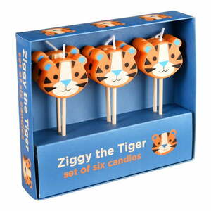 Świeczki na tort zestaw 6 szt. Ziggy The Tiger – Rex London obraz