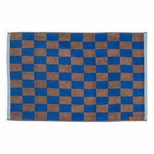 Niebiesko-brązowy dywanik łazienkowy z bio bawełny 50x80 cm Retro – Mette Ditmer Denmark obraz