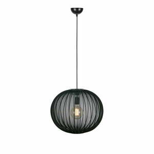 Czarna lampa wisząca z tekstylnym kloszem ø 50 cm Florence – Markslöjd obraz