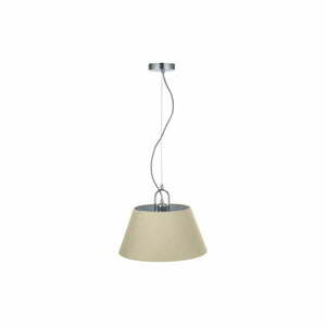 Beżowa lampa wisząca z metalowo-tekstylnym kloszem ø 40 cm Kasel – GTV obraz