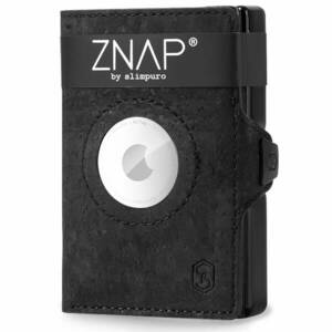 Slimpuro ZNAP Airtag, portfel na 8 kart, kieszonka na monety, 8, 9 x 1, 5 x 6, 3 cm (szer x wys. x gł.), ochrona RFID obraz