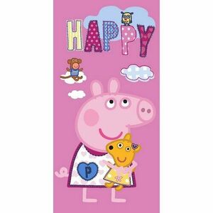 Ręcznik kąpielowy dla dzieci Świnka Peppa i Miś Teddy, 70 x 140 cm obraz