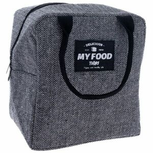 Tekstylna torba termiczna My Food, szary, 20 x 16 x 23 cm obraz