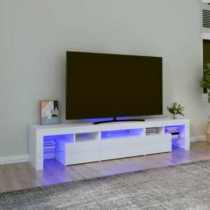 vidaXL Szafka pod TV z oświetleniem LED, biała 200x36, 5x40 cm obraz