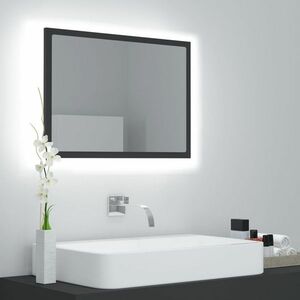 vidaXL Lustro łazienkowe z LED, szare, 60x8, 5x37 cm, akryl obraz