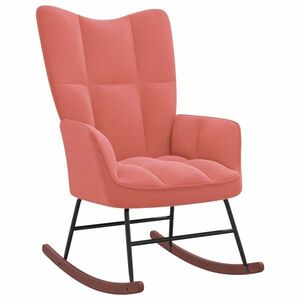 vidaXL Fotel bujany, różowy, tapicerowany aksamitem obraz