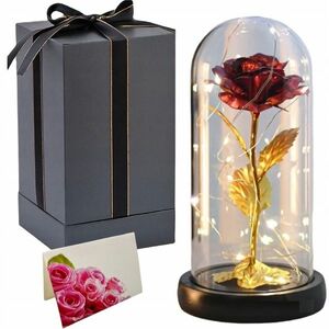 Wieczna Róża Świecąca Led W Pudełku Flower Box Dzień Babci Kobiet obraz