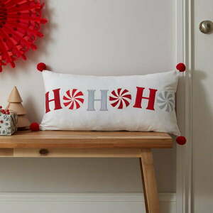 Aksamitna poduszka dekoracyjna ze świątecznym motywem 60x30 cm Ho Ho Ho – Catherine Lansfield obraz