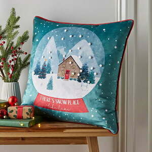Aksamitna poduszka dekoracyjna ze świątecznym motywem 45x45 cm Pom Pom – Catherine Lansfield obraz