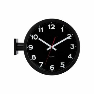 Karlsson 5966BK dwustronny zegar ścienny 38 cm , czarny obraz