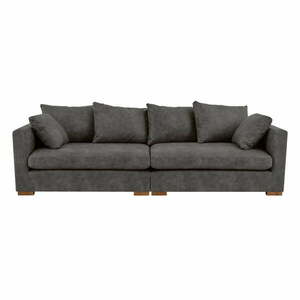 Antracytowa sofa z imitacji skóry 266 cm Hamburg – Scandic obraz