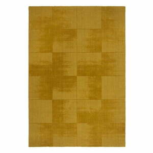Wełniany dywan tkany ręcznie w kolorze ochry 160x230 cm Demi Check Ombre – Flair Rugs obraz