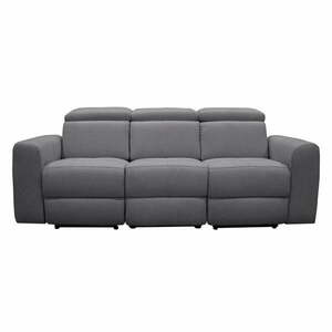 Szara sofa z imitacji skóry 216 cm Capena – Støraa obraz