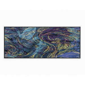 Ciemnoniebieski chodnik odpowiedni do prania 80x200 cm Swirls – Oyo Concept obraz