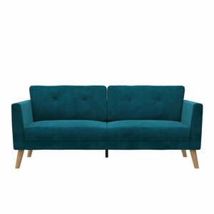 Niebieska aksamitna sofa 82 cm Gloria – CosmoLiving by Cosmopolitan obraz