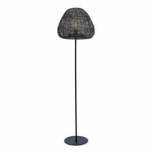 Lampa stojąca w kolorze matowej czerni z metalowym kloszem (wysokość 162 cm) Finou – Light & Living obraz