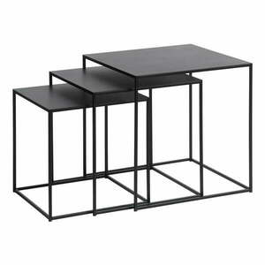 Czarne metalowe stoliki zestaw 3 szt. 50x50 cm Pebble – Unique Furniture obraz