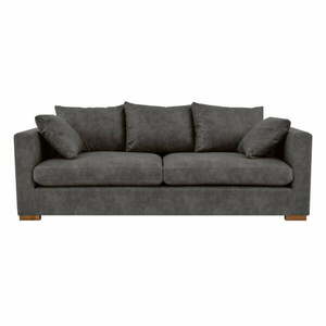 Antracytowa sofa z imitacji skóry 225 cm Hamburg – Scandic obraz