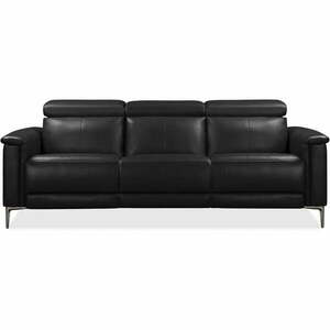 Czarna sofa z imitacji skóry 222 cm Lund – Støraa obraz