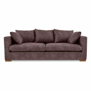 Ciemnobrązowa sofa z imitacji skóry 225 cm Hamburg – Scandic obraz