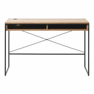 Biurko z blatem w dekorze dębu 60x120 cm Rivoli – Unique Furniture obraz