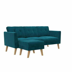 Niebieska aksamitna sofa 82 cm Gloria – CosmoLiving by Cosmopolitan obraz