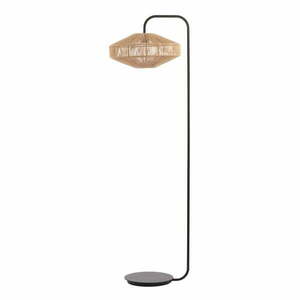 Lampa stojąca w kolorze matowej czerni z tekstylnym kloszem (wysokość 164 cm) Lyra – Light & Living obraz