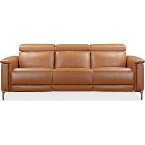 Brązowa sofa z imitacji skóry 222 cm Lund – Støraa obraz