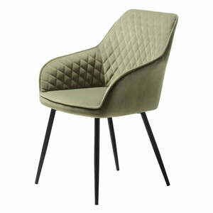 Aksamitne krzesło w kolorze khaki Milton – Unique Furniture obraz