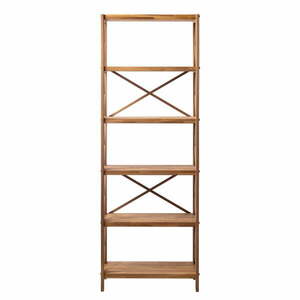 Regał z litego drewna dębowego w naturalnym kolorze 70x198 cm X-Shelf – Unique Furniture obraz