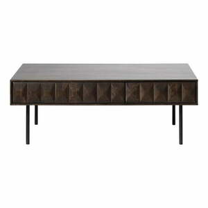 Ciemnobrązowy stolik z blatem w dekorze dębu 71x117 cm Latina – Unique Furniture obraz