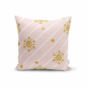 Świąteczna poszewka na poduszkę Minimalist Cushion Covers Gold Snowflakes, 42x42 cm obraz