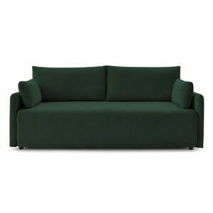 Ciemnozielona sztruksowa rozkładana sofa 211 cm Marcel – Bobochic Paris obraz