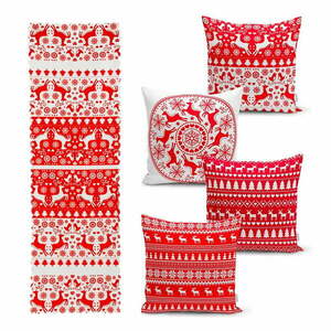 Zestaw 4 świątecznych poszewek na poduszki i bieżnika Minimalist Cushion Covers Christmas obraz