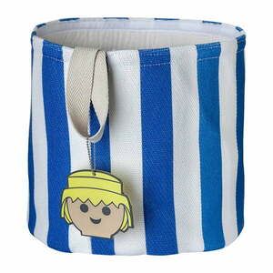 Niebieski tekstylny dziecięcy kosz na zabawki ø 30x28 cm Stripes – Playmobil obraz