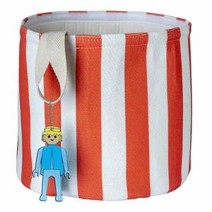 Czerwony tekstylny dziecięcy kosz na zabawki ø 30x28 cm Stripes – Playmobil obraz